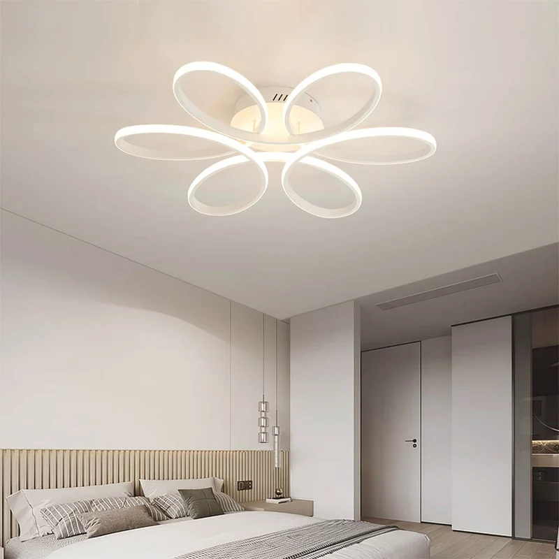 Ceiling Light Chandelier Geometric Semi Flush Mount, Aluminum