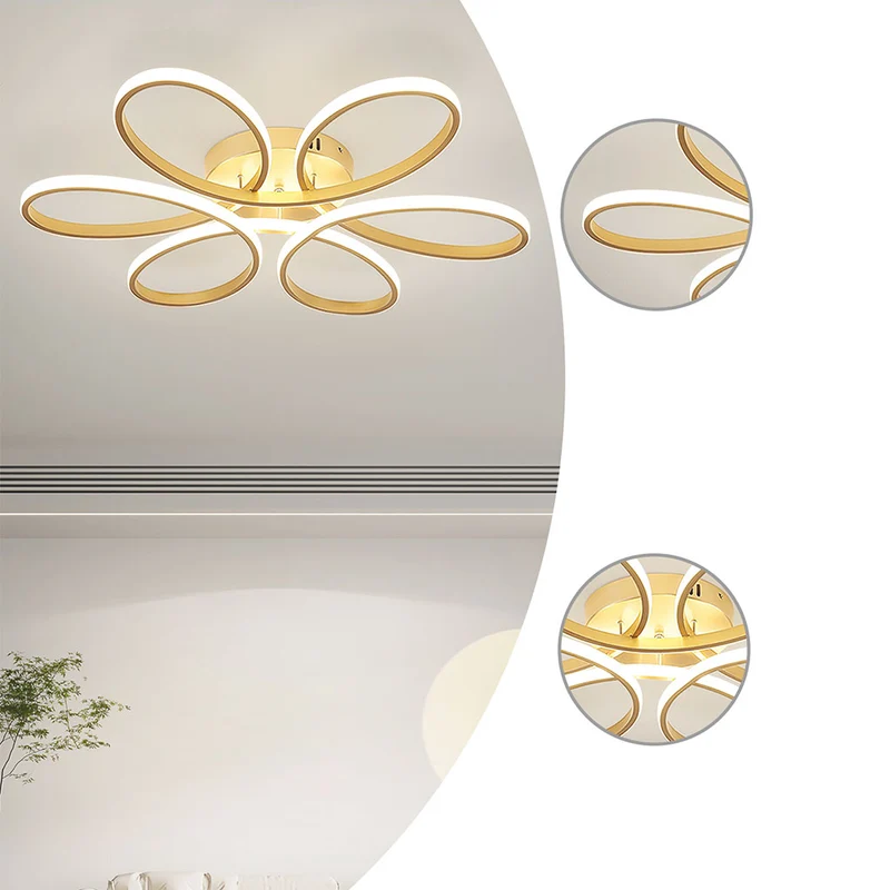 Ceiling Light Chandelier Geometric Semi Flush Mount, Aluminum