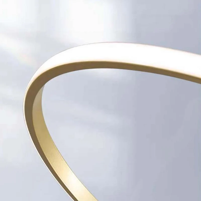 Chandelier Modern Gold 3 Ring Circular, Aluminum