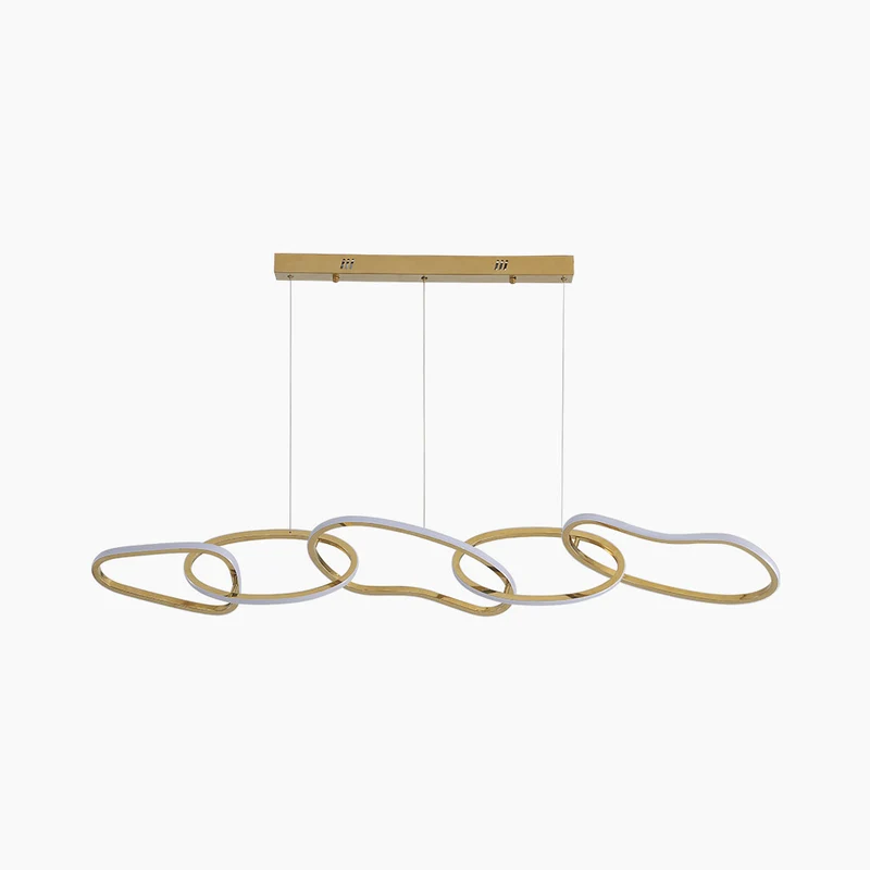 Chandelier LED Hanging Stainless Steel Luxury Oval Circle, Gold