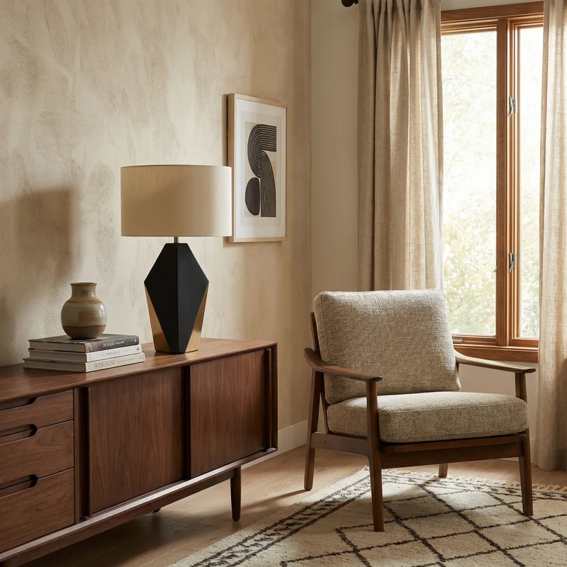 Tragbare Dekorative Lampe mit Prismatischem Sockel und Einstellbarem Licht – Flaresca