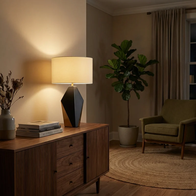 Tragbare Dekorative Lampe mit Prismatischem Sockel und Einstellbarem Licht – Flaresca