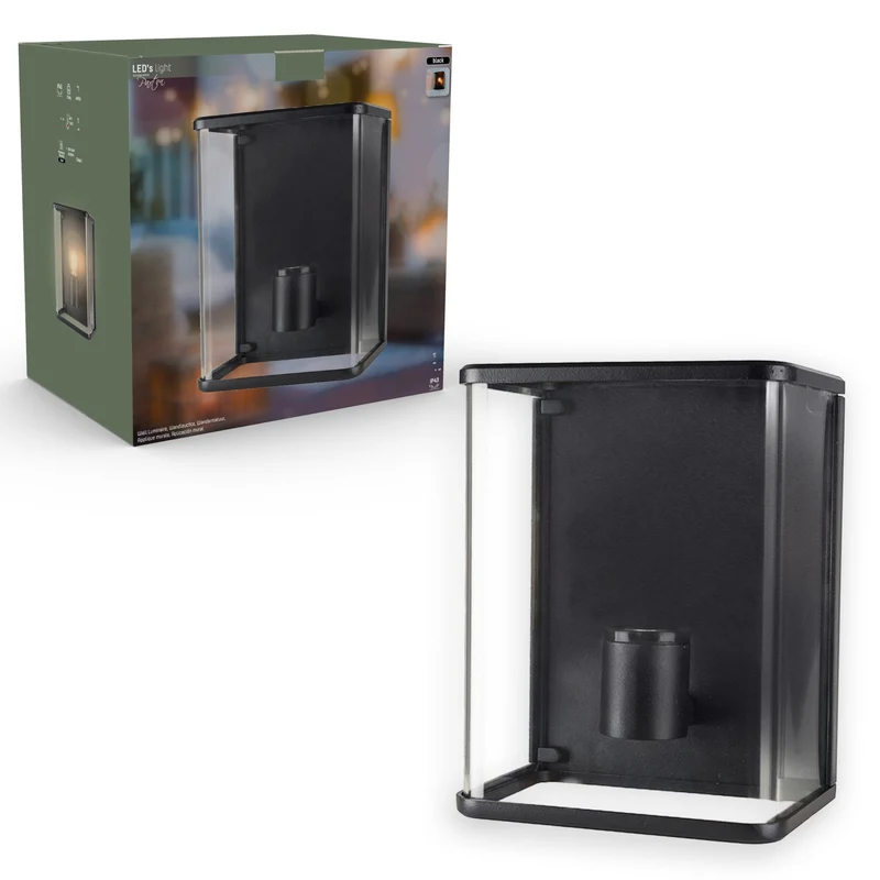 Außen-Wandleuchte schwarz 1x E27 IP44 - LED's Light