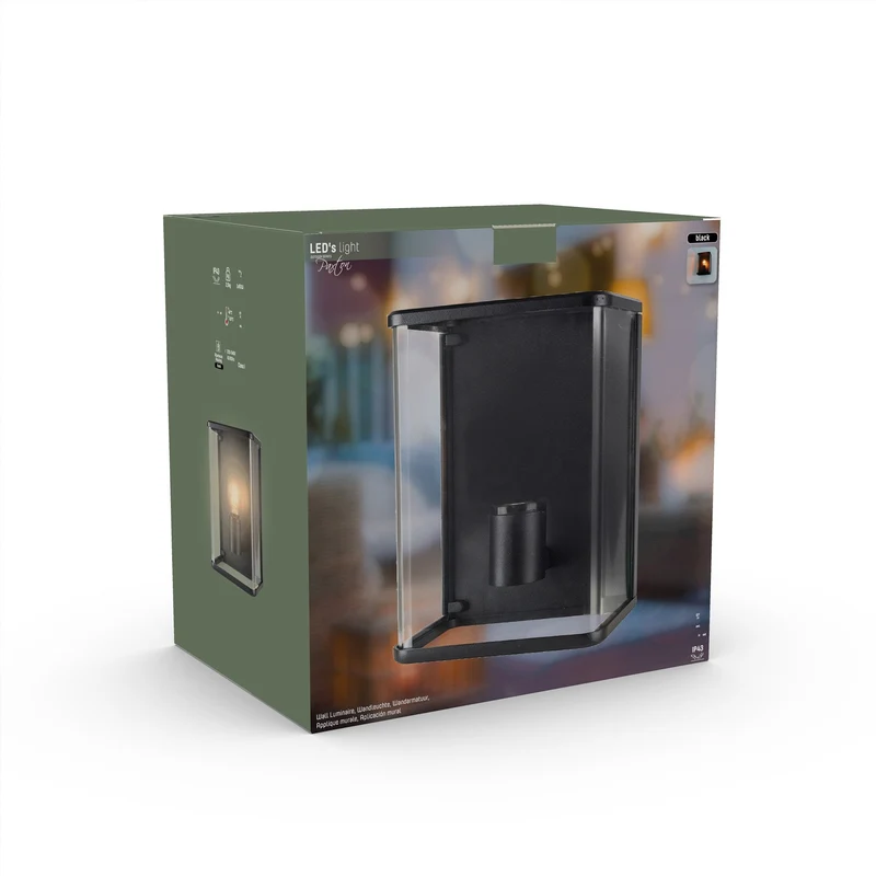 Außen-Wandleuchte schwarz 1x E27 IP44 - LED's Light