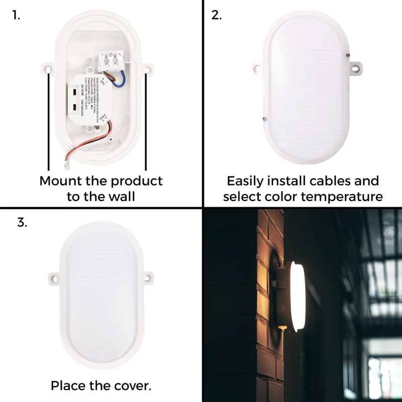 Ovalleuchte 9W neutralweiß IP65 IK10 3x Kabeleinlass - LED's Light