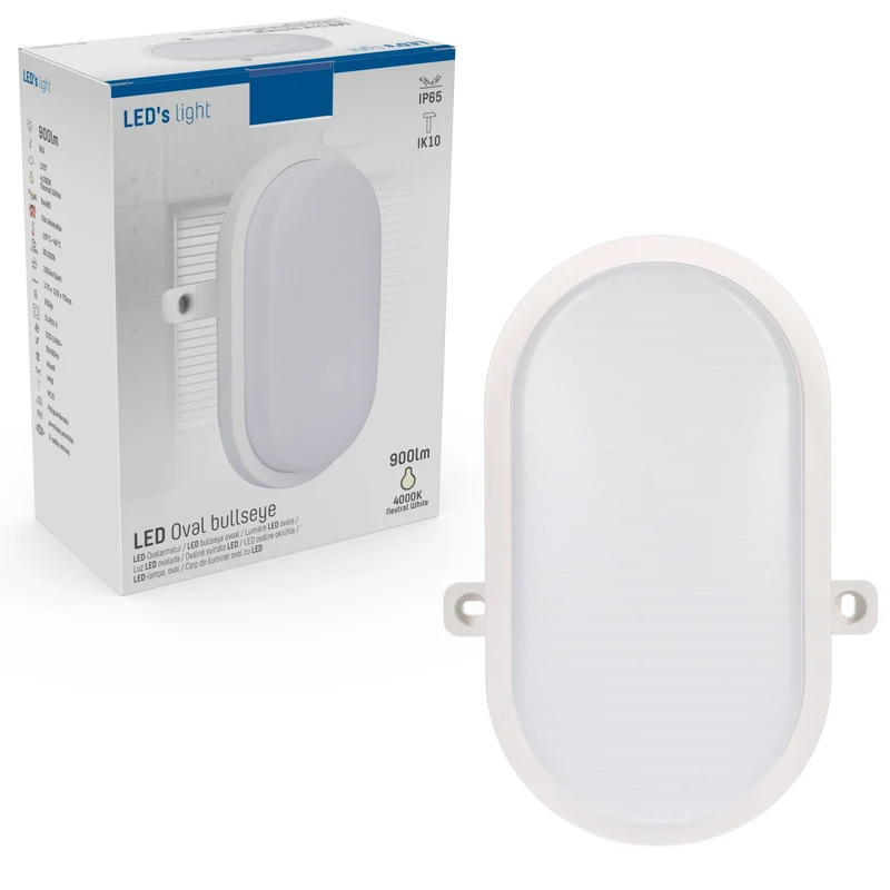 Ovalleuchte 9W neutralweiß IP65 IK10 3x Kabeleinlass - LED's Light