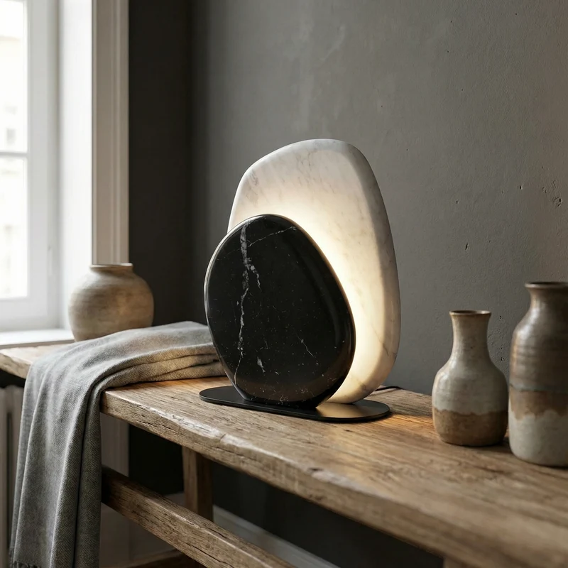Minimalistische Nachttischlampe für den täglichen Gebrauch – Ombre et Clarté