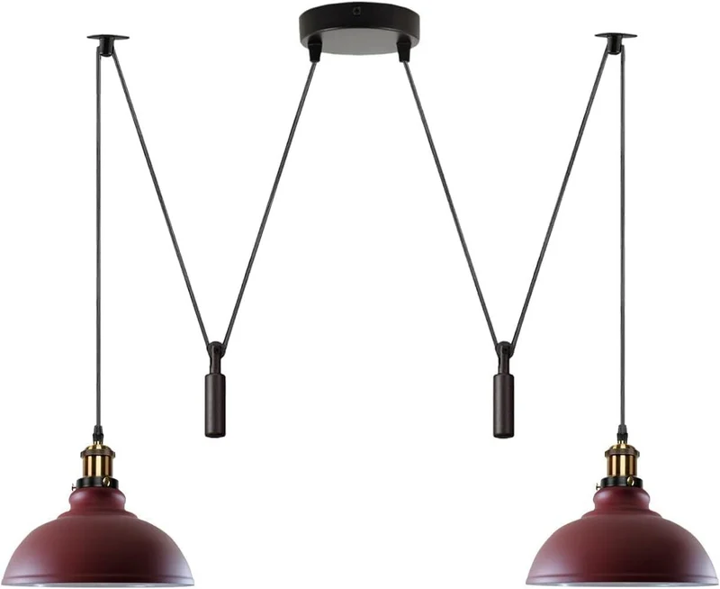 Vintage Pendelleuchte 2 Kopf Deckenleuchte Hängelampe ~ 3187