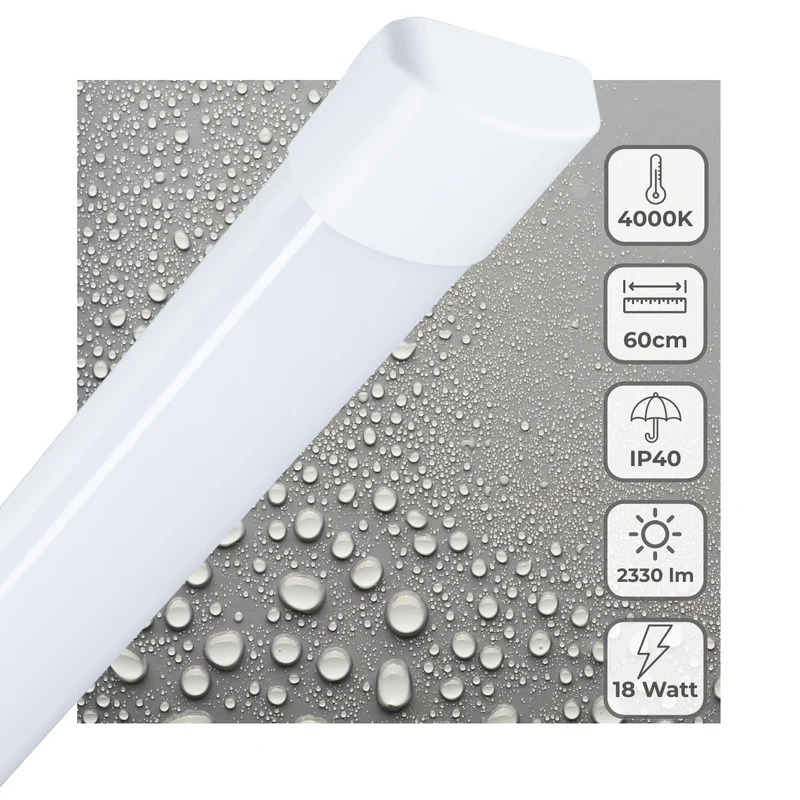 LED-Lichtleiste 18W neutralweiß 60 cm IP40 Unterbauleuchte - LED's Light