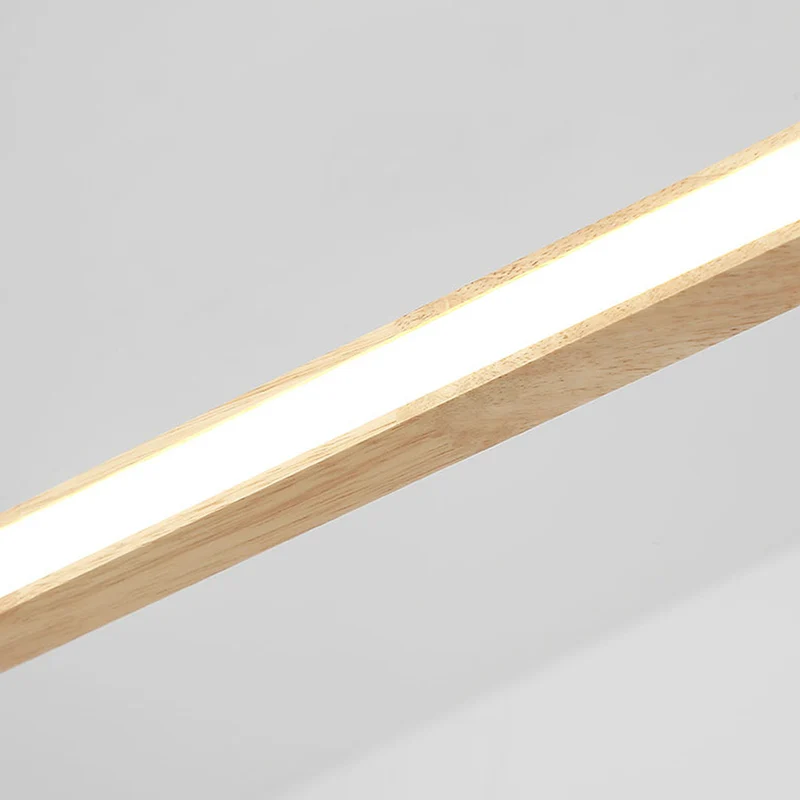 Pendant Light Chandelier Modern Minimalist Oval Linear for Dining Room, Wood