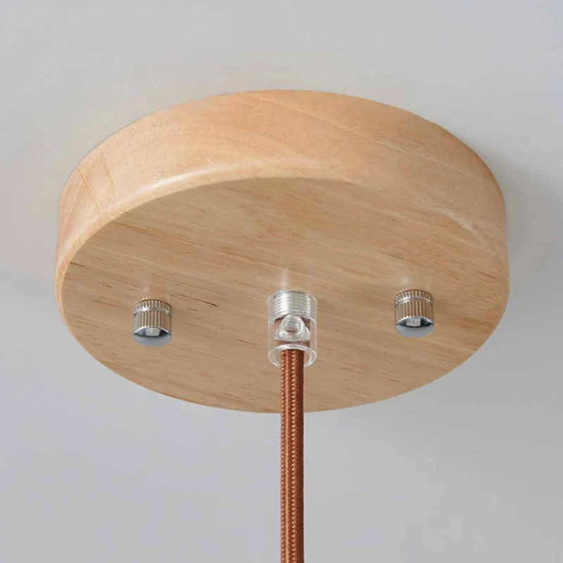 Pendant Hanging Light Japanese Elegant for Dining Room, Wood & Glass