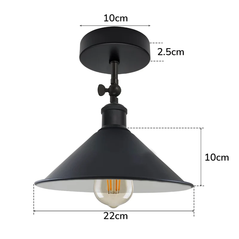 Schwarze Deckenleuchten verstellbar Vintage Deckenlampe~3259