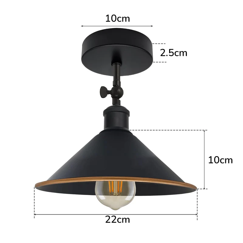 Schwarze Deckenleuchten verstellbar Vintage Deckenlampe~3259