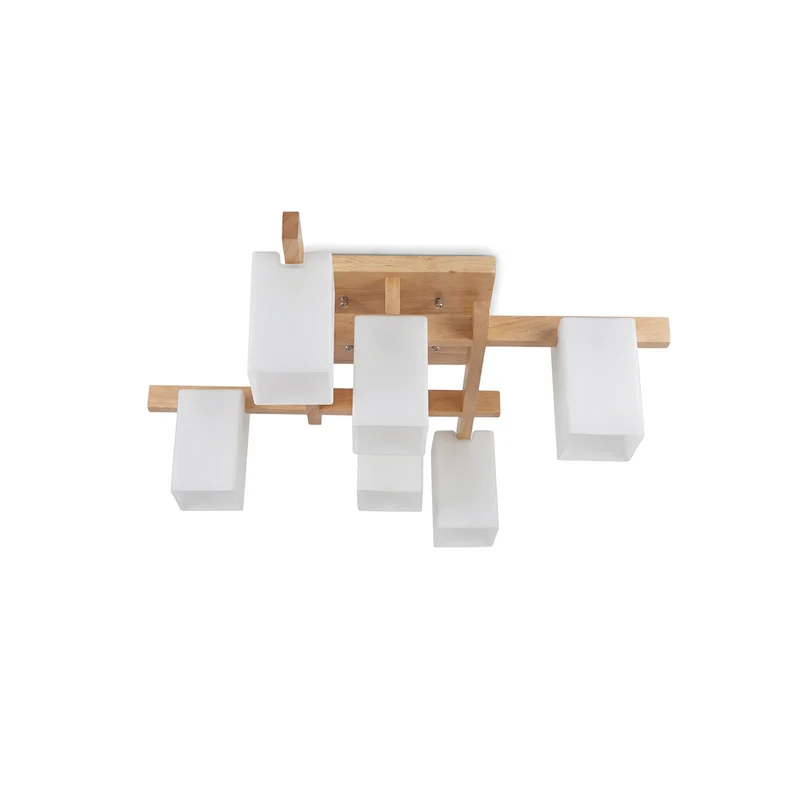 Minimalistische LED-Deckenleuchte aus Holz im Japandi-Stil – Sélénis