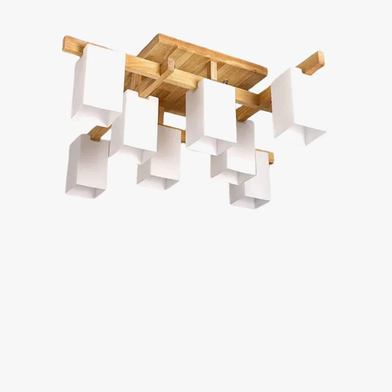 Minimalistische LED-Deckenleuchte aus Holz im Japandi-Stil – Sélénis