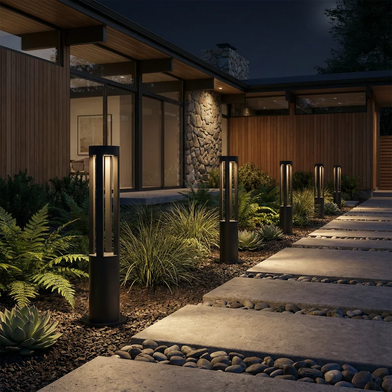 Beleuchteter Gartenpfosten aus Aluminium – Mirzéa