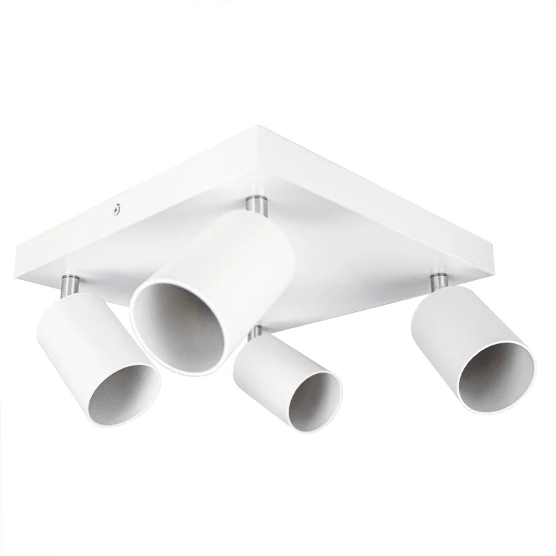 Moderner Deckenspot quadratisch | Bau | weiß | 4 x GU10-Fassung
