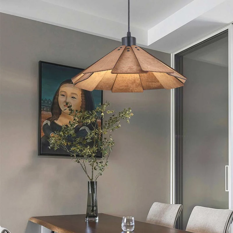 Pendant Light Fixture Retro Japanese Style for Dining Room/Bar, Wood