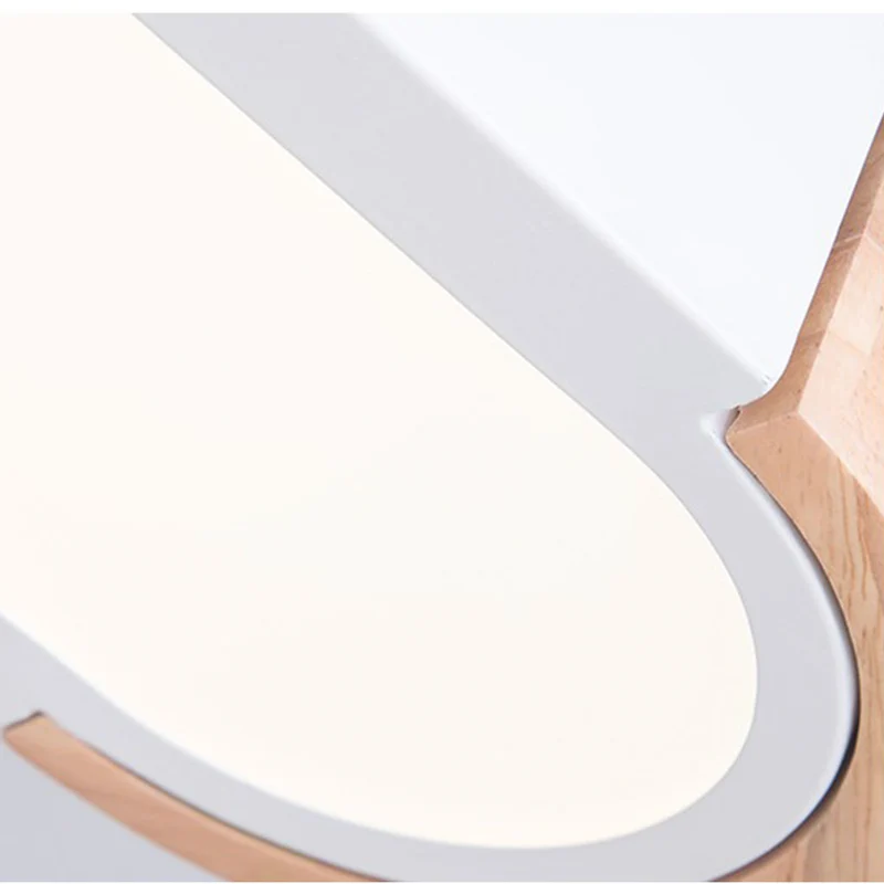 Flush Mount Ceiling Light Minimalist Rectangular Macaron, Wood Acrylic