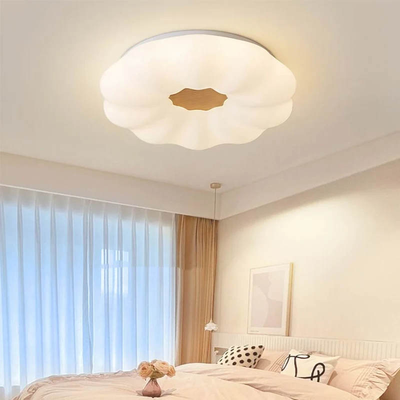 Flush Mount Ceiling Light LED Dreamy Cloud, Wood and Acrylic