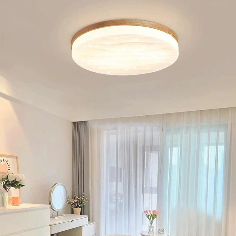 Flush Mount Ceiling Light Modern Geometric Wood
