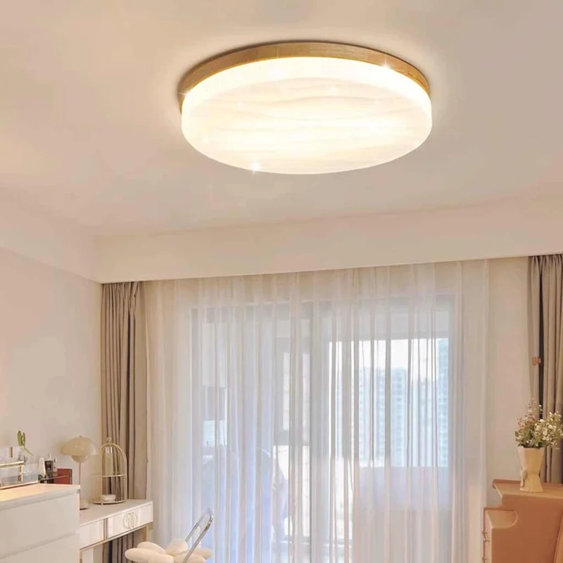 Flush Mount Ceiling Light Modern Geometric Wood