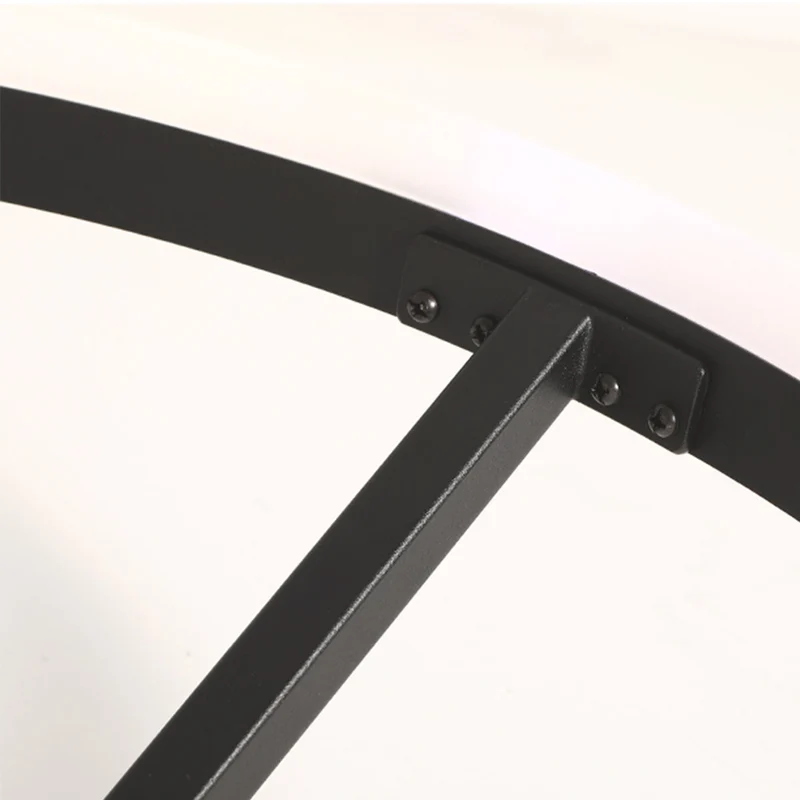 Ceiling Light Semi Flush Modern Round Ring Iron, Black/White