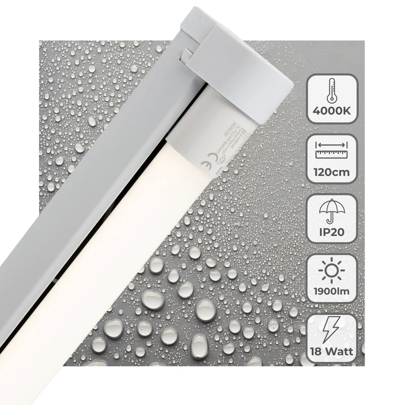 LED-Unterbauleuchte mit LED-Röhre 120 cm 9 Watt neutralweiß G13 - LED's Light