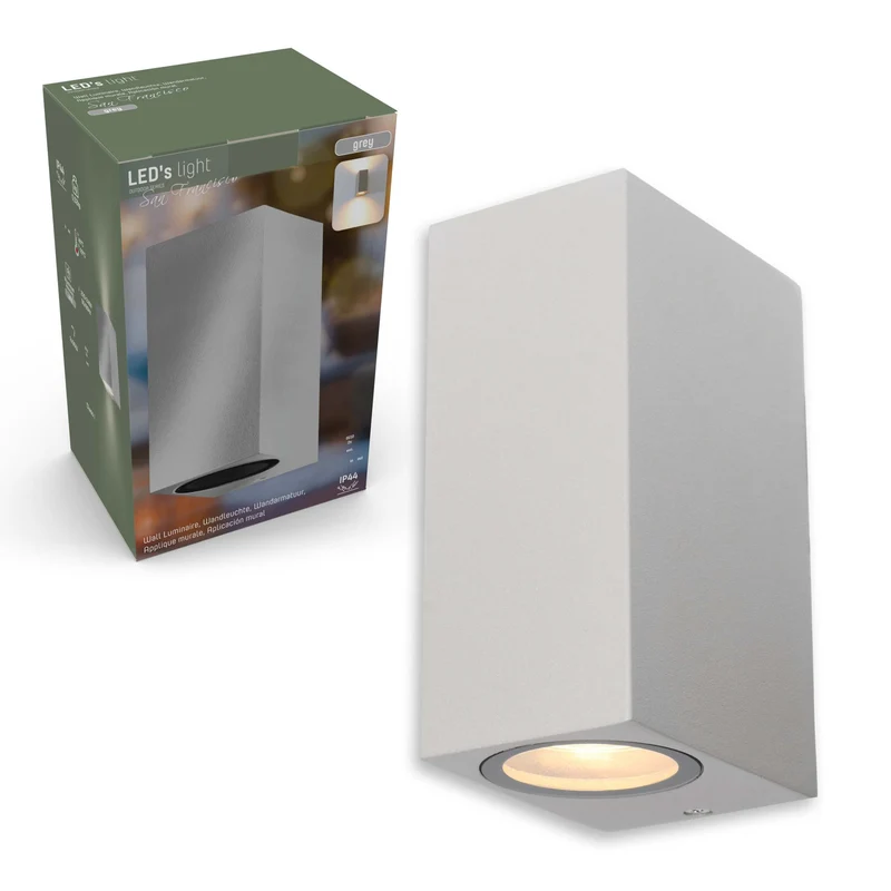 LED Wandleuchte GU10 IP44 Grau - LED's Light