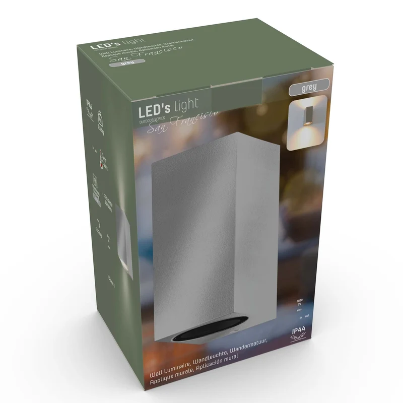LED Wandleuchte GU10 IP44 Grau - LED's Light