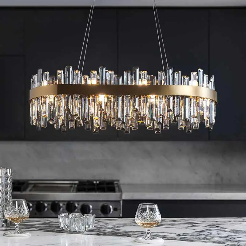 Kreisförmiger Kronleuchter Gold Kristall Hochglanz Royal Design – Vella