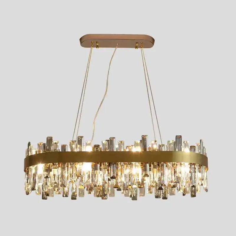Kreisförmiger Kronleuchter Gold Kristall Hochglanz Royal Design – Vella