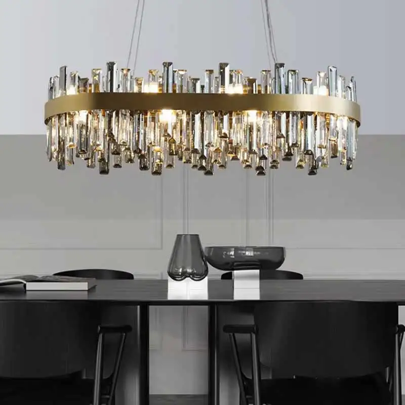 Kreisförmiger Kronleuchter Gold Kristall Hochglanz Royal Design – Vella