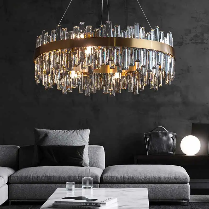 Kreisförmiger Kronleuchter Gold Kristall Hochglanz Royal Design – Vella