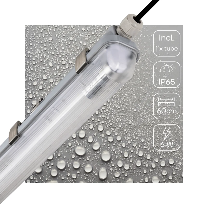 Feuchtraum- Wannenleuchte FRWL1.2 L: 650 mm, 7,5W grau - LED's Light