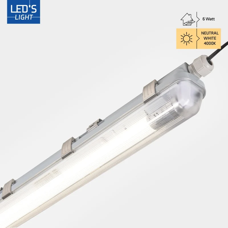 Feuchtraum- Wannenleuchte FRWL1.2 L: 650 mm, 7,5W grau - LED's Light