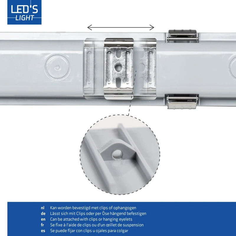 Feuchtraum- Wannenleuchte FRWL1.2 L: 650 mm, 7,5W grau - LED's Light