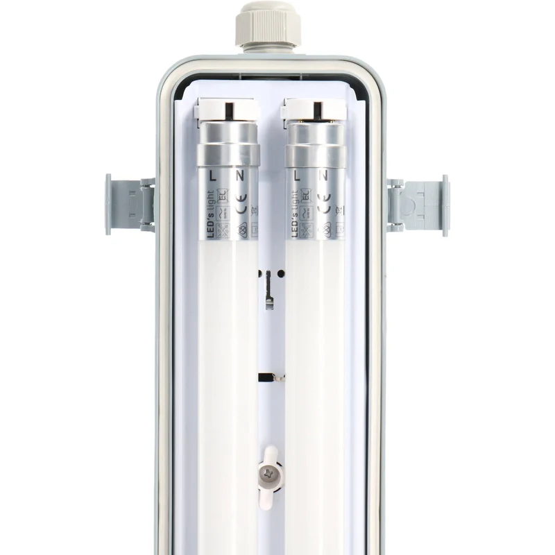 Feuchtraumleuchte mit LED-Röhren 60 cm 2x 7,5W neutralweiß IP65 G13 - LED's Light