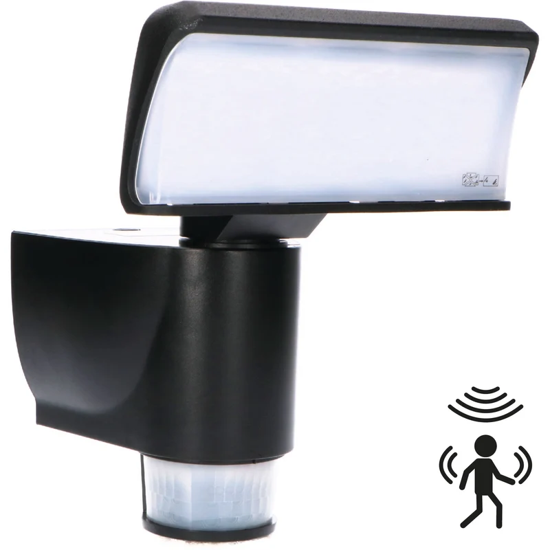 LED-Strahler schwarz mit 180° Bewegungsverfolgung 18W IP44 - LED's Light