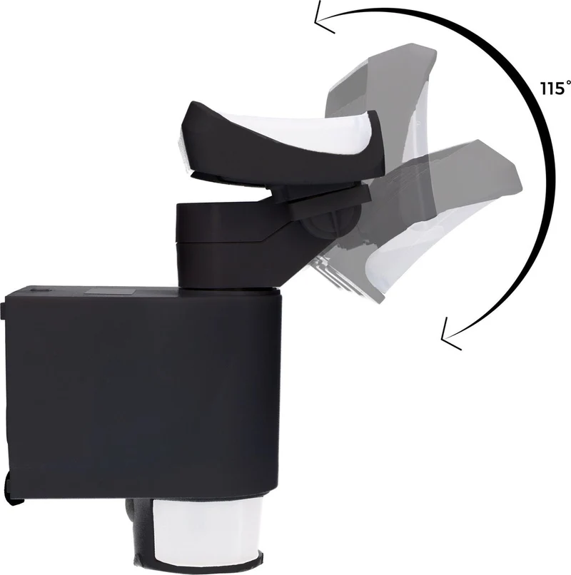 LED-Strahler schwarz mit 180° Bewegungsverfolgung 18W IP44 - LED's Light