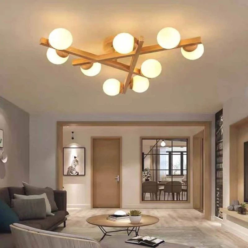 Semi Flush Mount Glass Ball Ceiling Light