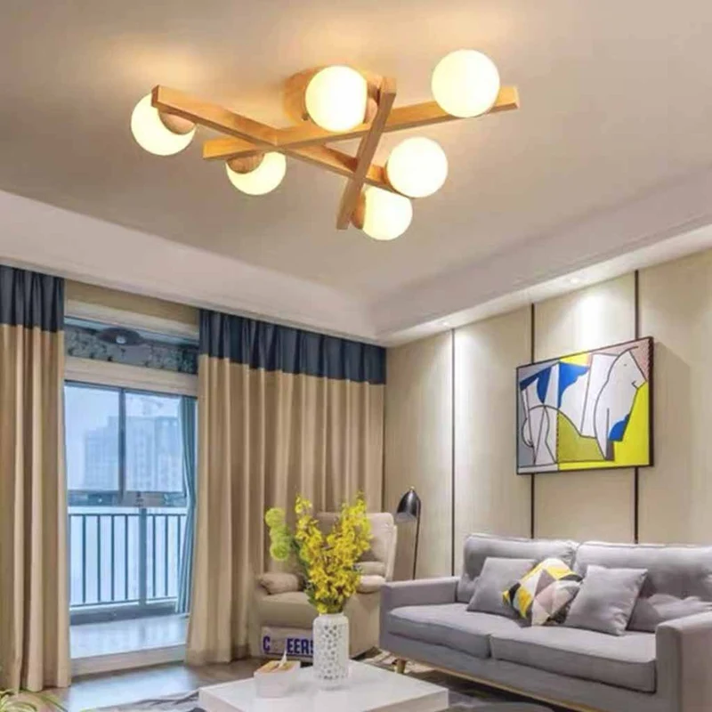 Semi Flush Mount Glass Ball Ceiling Light