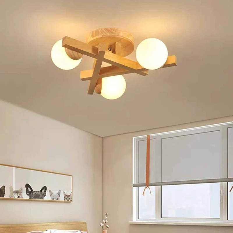 Semi Flush Mount Glass Ball Ceiling Light
