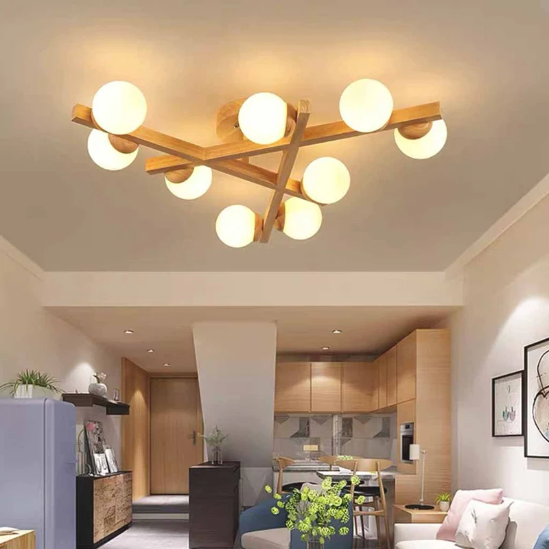 Semi Flush Mount Glass Ball Ceiling Light