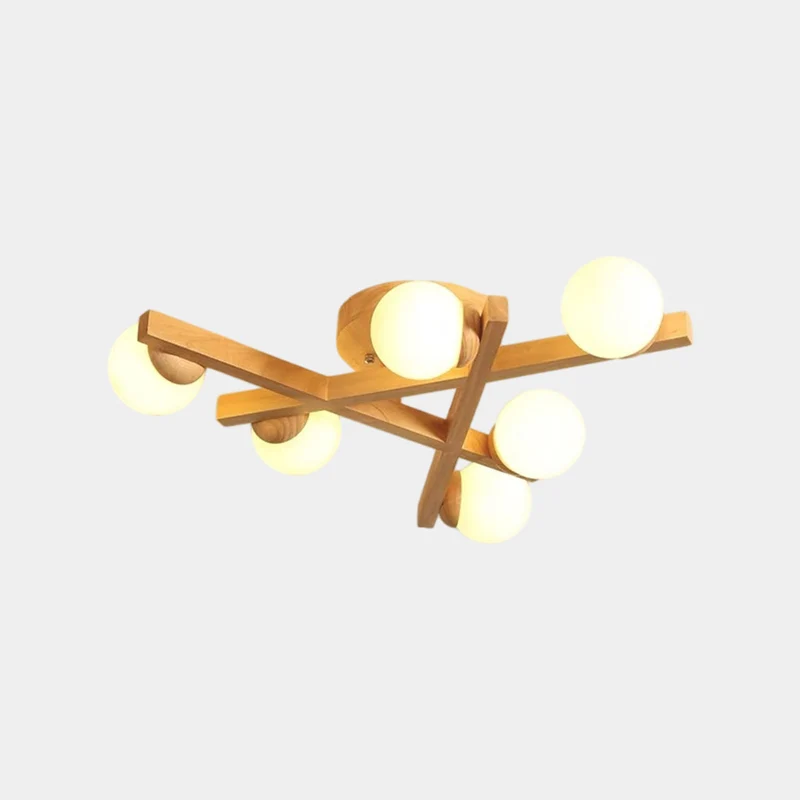 Semi Flush Mount Glass Ball Ceiling Light