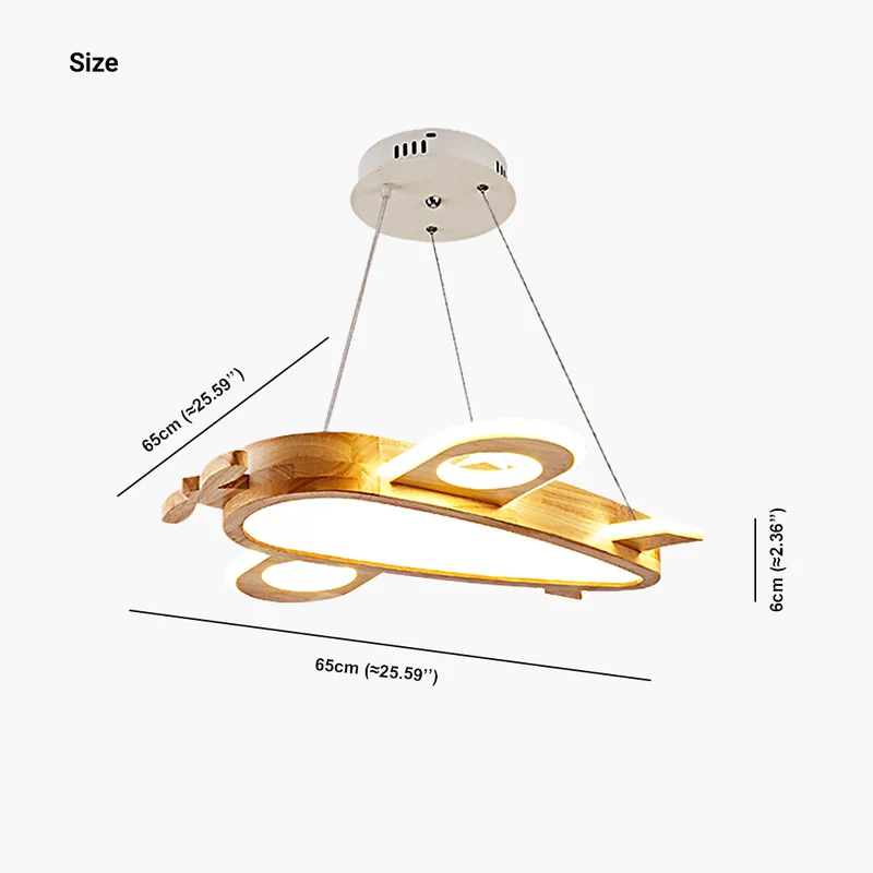Ceiling Light Airplane Pendant Chandelier Cute Wood Acrylic for Kids Room