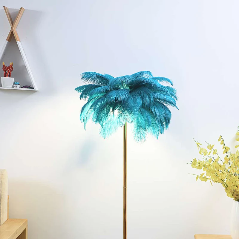 Ostrich Feather Floor Lamp Nordic Style Standing, 3 Colors