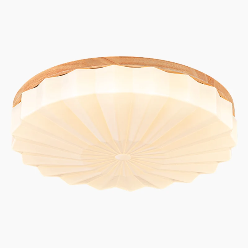 Ceiling Light Flush Mount Elegant Round Sunflower for Bedroom, Wood & Acrylic
