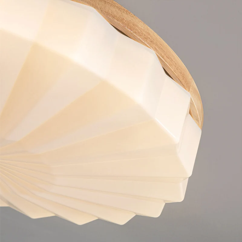 Ceiling Light Flush Mount Elegant Round Sunflower for Bedroom, Wood & Acrylic