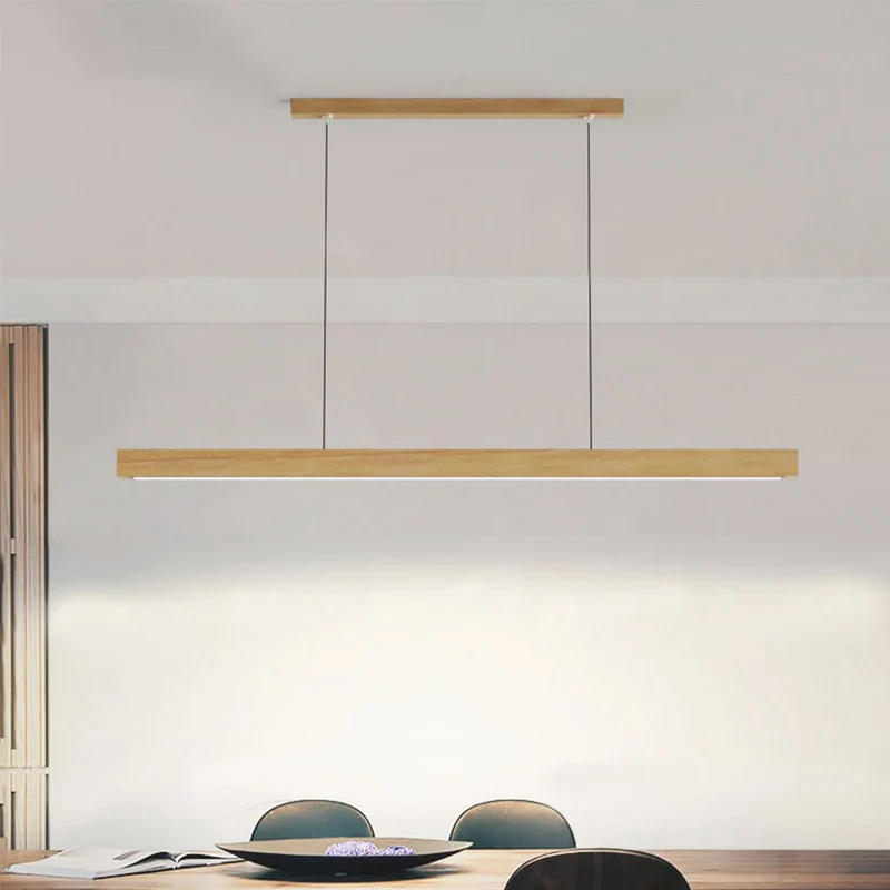 Pendant Lighting Modern Minimalist Linear, Wood